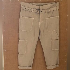 FREE PEOPLE BELT KHAKI PANT